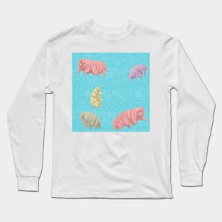 Tardigrade Pattern Blue Long Sleeve T-Shirt